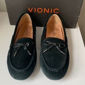 Vionic, size 8 black suede loafers